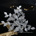 New Arrival  Sliver Leaf Bridal Headpiece Crystal Jewelry Wedding Hair Clip Hair Accessories